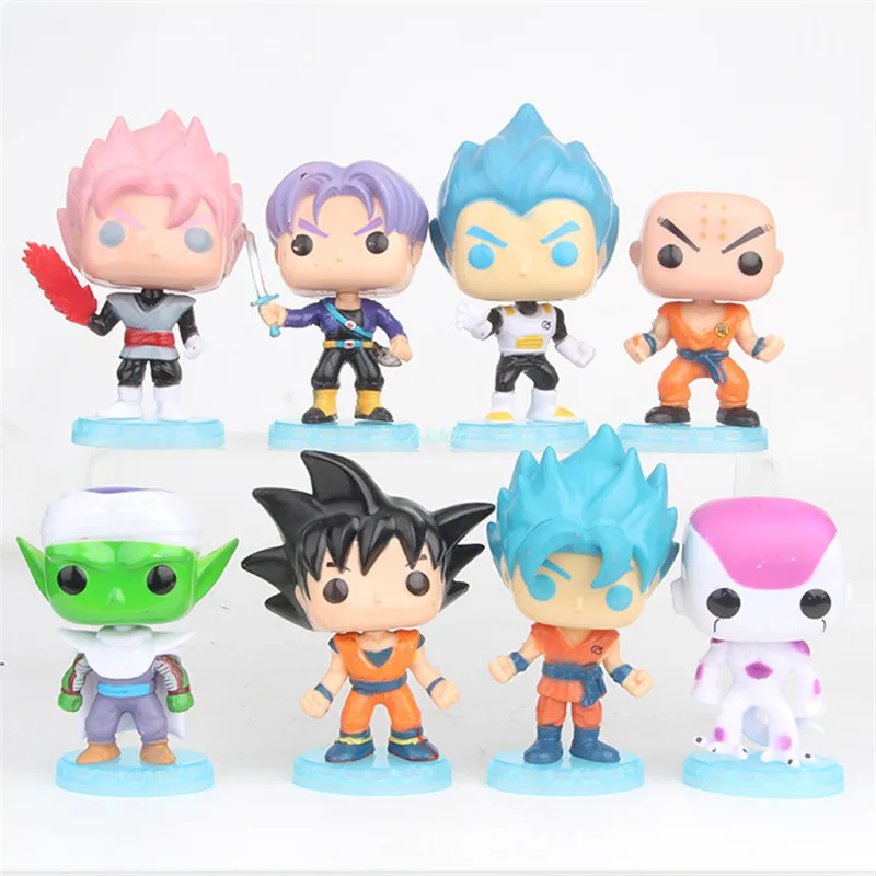 8 шт./компл. Dragon Ball Son Goku Frieza Son goten Vegeta Broli Q версия ПВХ фигурка Коллекционная модель игрушки OPP 13 см B2081