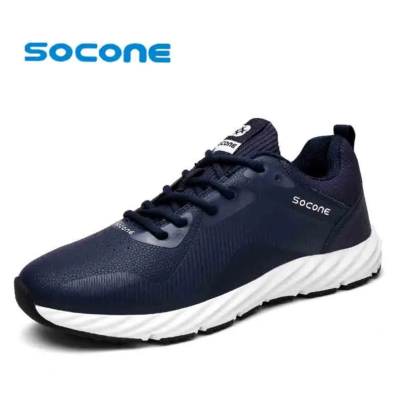 ФОТО Socone Running Shoes For Men Male Lightweight Lace-up Sneakers Outdoor Fitness Athletic Sport Trainers Comfort Walking Shoes