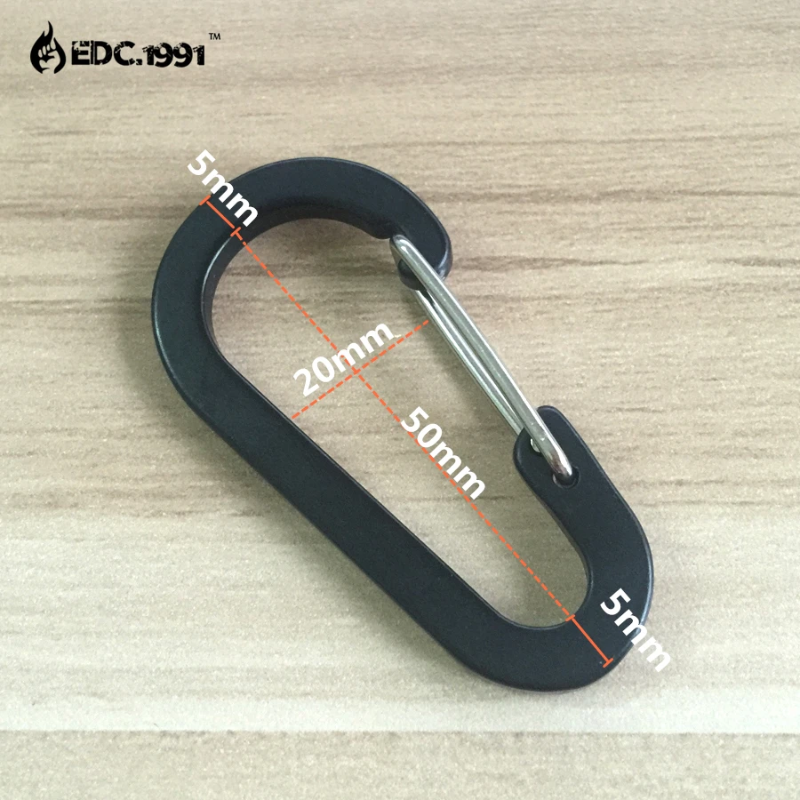 Cadeado da Liga de Alumínio Forma Mosquetão Montanhismo Fivela Pendurado Chaveiro Camping Caminhadas Edc Survive Kit 100 Pcs d