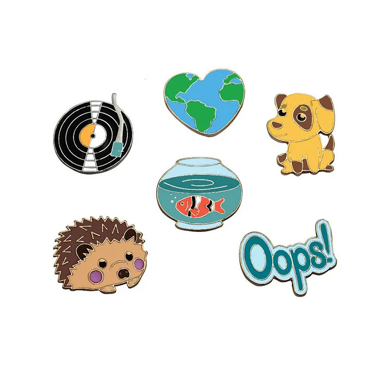 

1 PC Cartoon Brooch Badge Metal Icon Badges for Clothes Animal Shaped Badges on Backpack Pins Icons