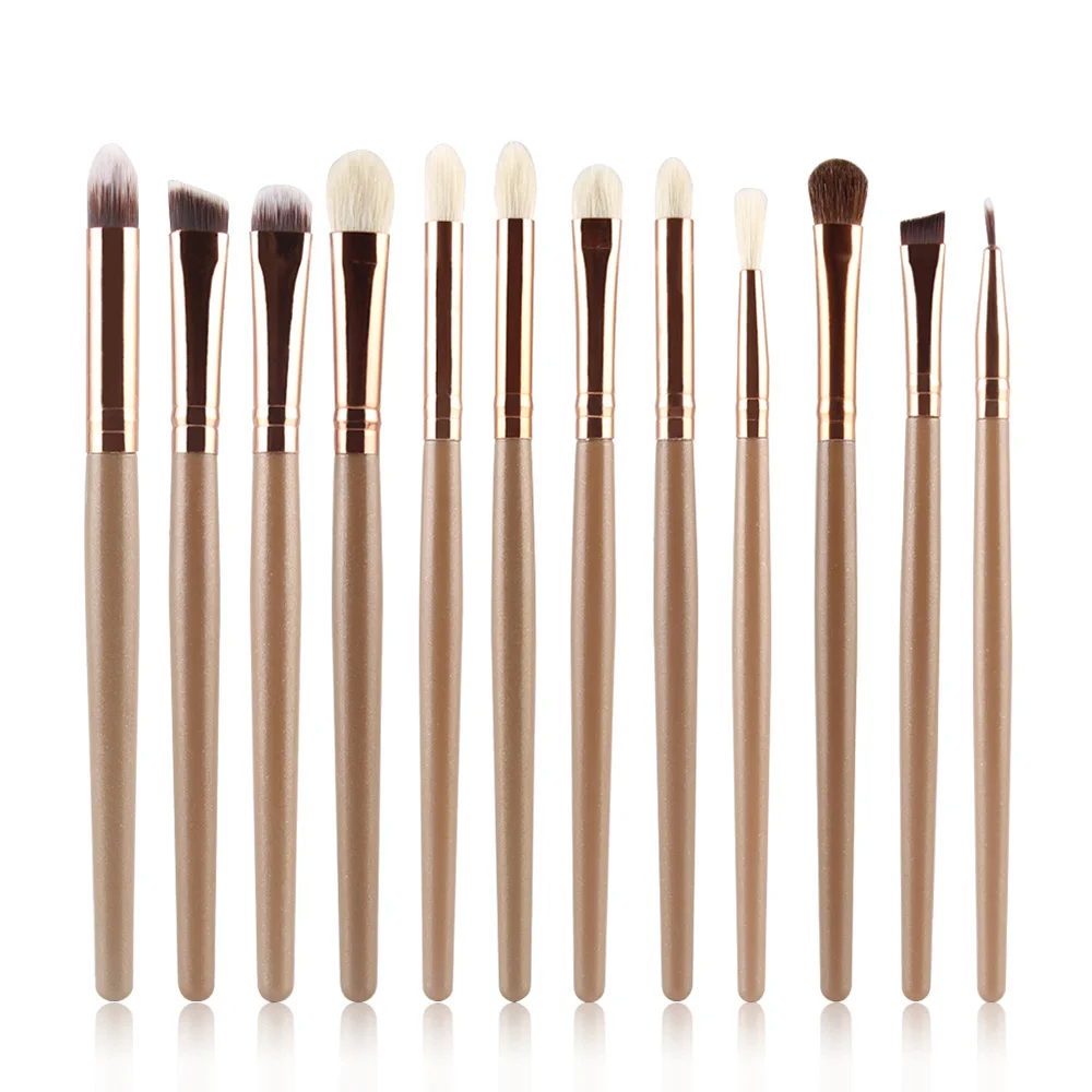 12 pcs Portable Mini Travel Makeup Brushes Set Eyeshadow Eyeliner