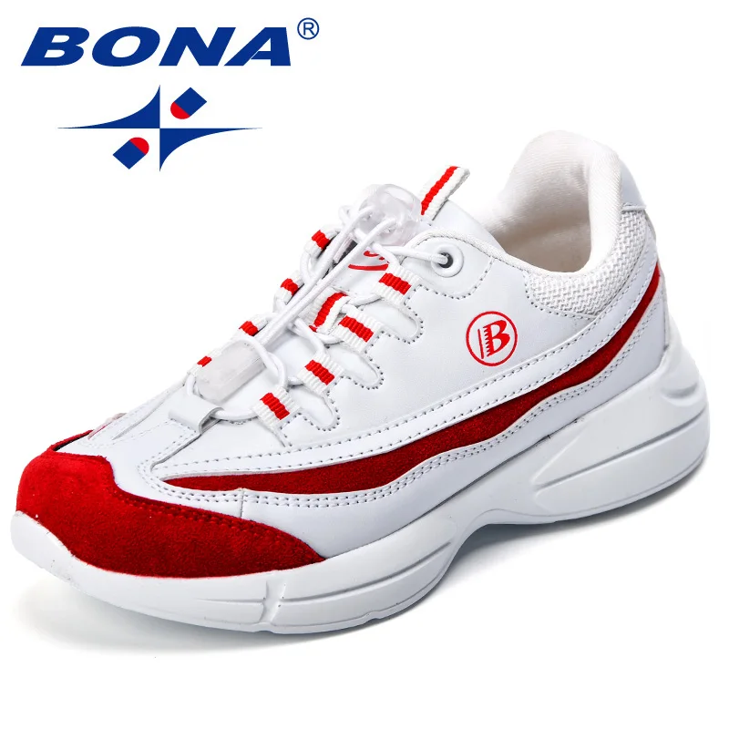BONA/Новые популярные Стильные Детские кроссовки из синтетического материала; повседневная обувь для мальчиков на липучке; обувь для отдыха на открытом воздухе для девочек; Быстрая