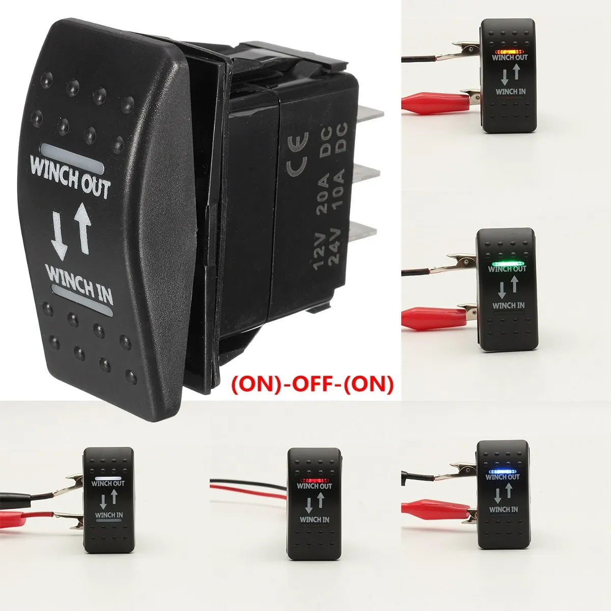 12 ボルト a ウインチウインチでアウト On Off On ロッカースイッチ瞬間的な Led 7 ピン Switch 12v a Rocker Switch 12va Switch Aliexpress