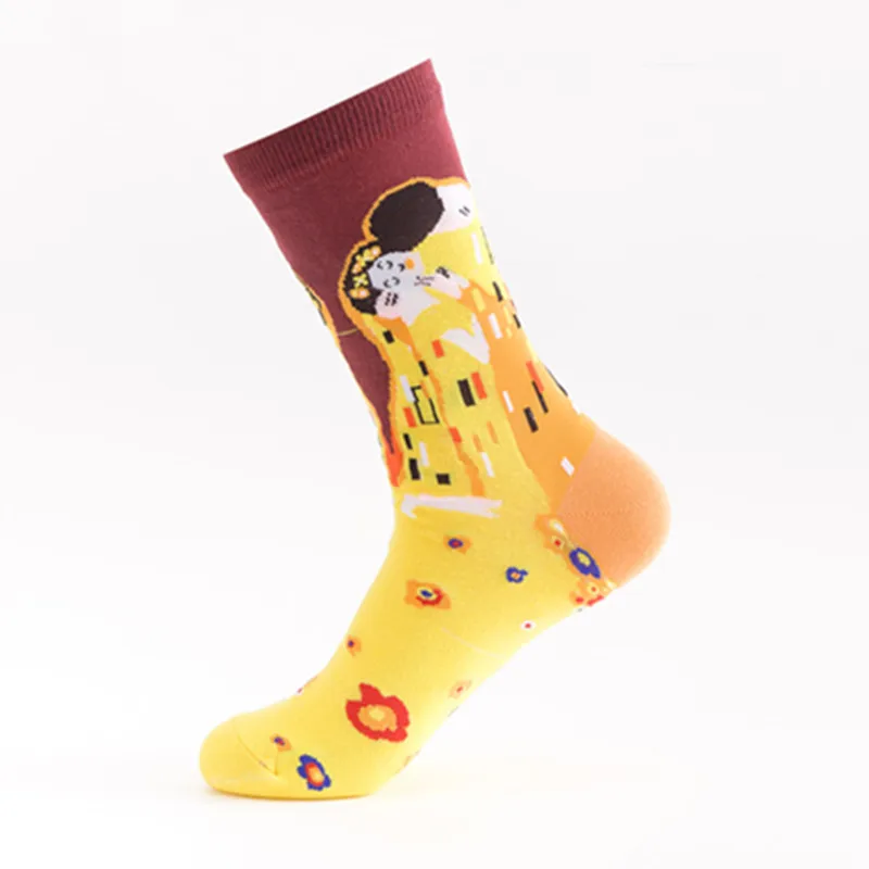 Ms. socks серия масляной живописи мужские носки пара хлопчатобумажных носков - Цвет: 06