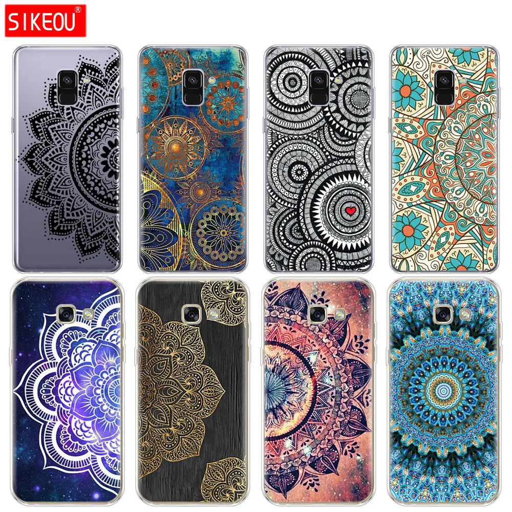 

Silicone phone case cover for Samsung Galaxy A6 A8 2018 A3 A310 A5 A510 A7 2016 2017 Vintage Pattern Mandala flower