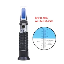 Ручной рефрактометр ATC Спирт 0-25% 0-40% по шкале Брикса, измеритель концентрации виноградного сока, денсиметр