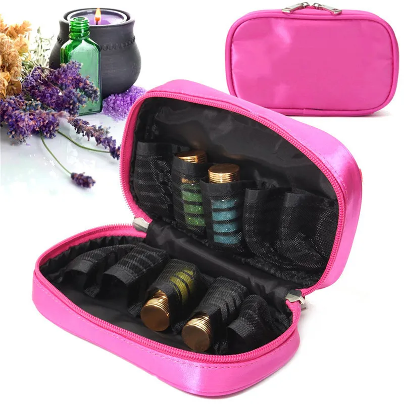 10 Grids Essential Oils Storage Bag For Traveling Double Zipper Oil