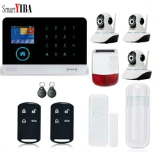 SmartYIBA RFID Wireless Home Security Alarm WIFI APP Control Outdoor Solar Powered Siren+Security Camera+Door/Motion Alarm Kits