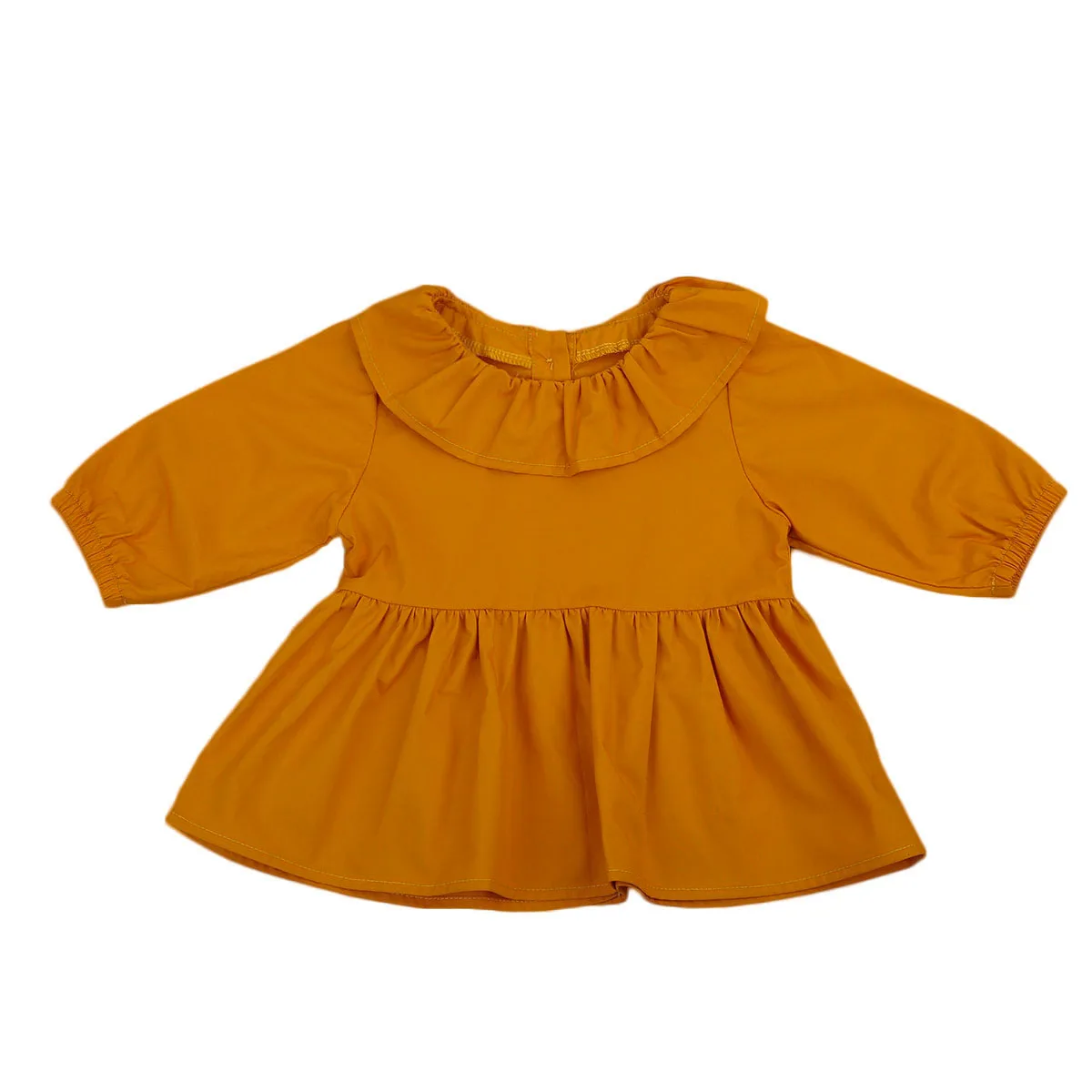 Однотонные топы с длинными рукавами для новорожденных девочек, блузки, Короткое мини-платье, одежда, От 0 до 2 лет