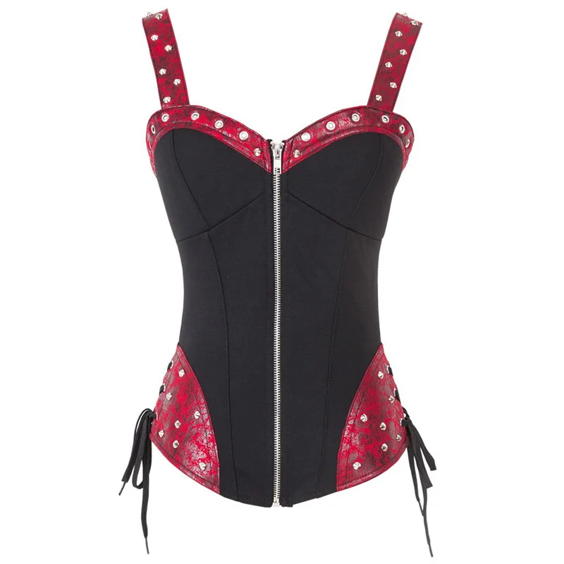 Corset Bustier Elegant Waist Basque Corsets Top Zipper Overbustin Bustiers & Corsets from
