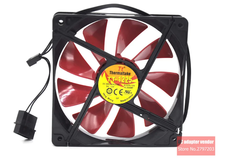 Для EVERFLOW Thermaltake TT-1225 12 см тишина 12025 A1225L12S Вентилятор охлаждения 12 В 0.3A