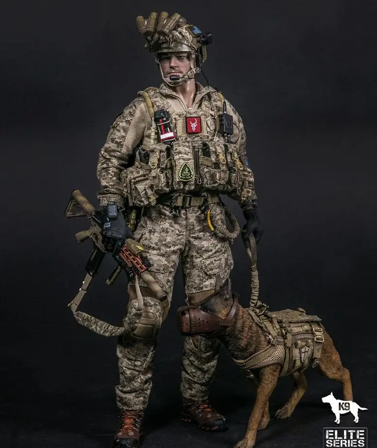 

DAM 78040 1/6 Miltary DEVGRU K9 Handler + War Dog Set Collection Action Figure for Fans Holiday Gift