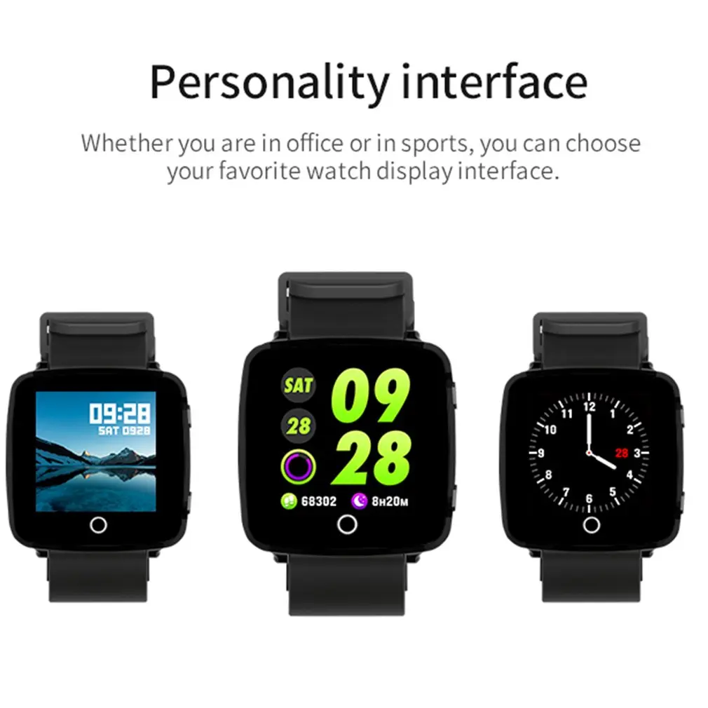 

smart bracelet watch men black Heart rate detection Blood pressure monitoring reloj fitness mujer waterproof clock