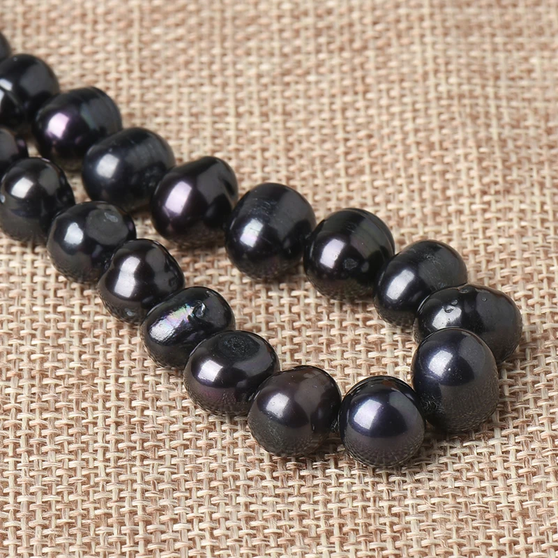 Nearround 8-9 мм размер для черного жемчуга изготовление дизайна ювелирных изделий черный жемчуг ожерелье для женщин вечерние подарки