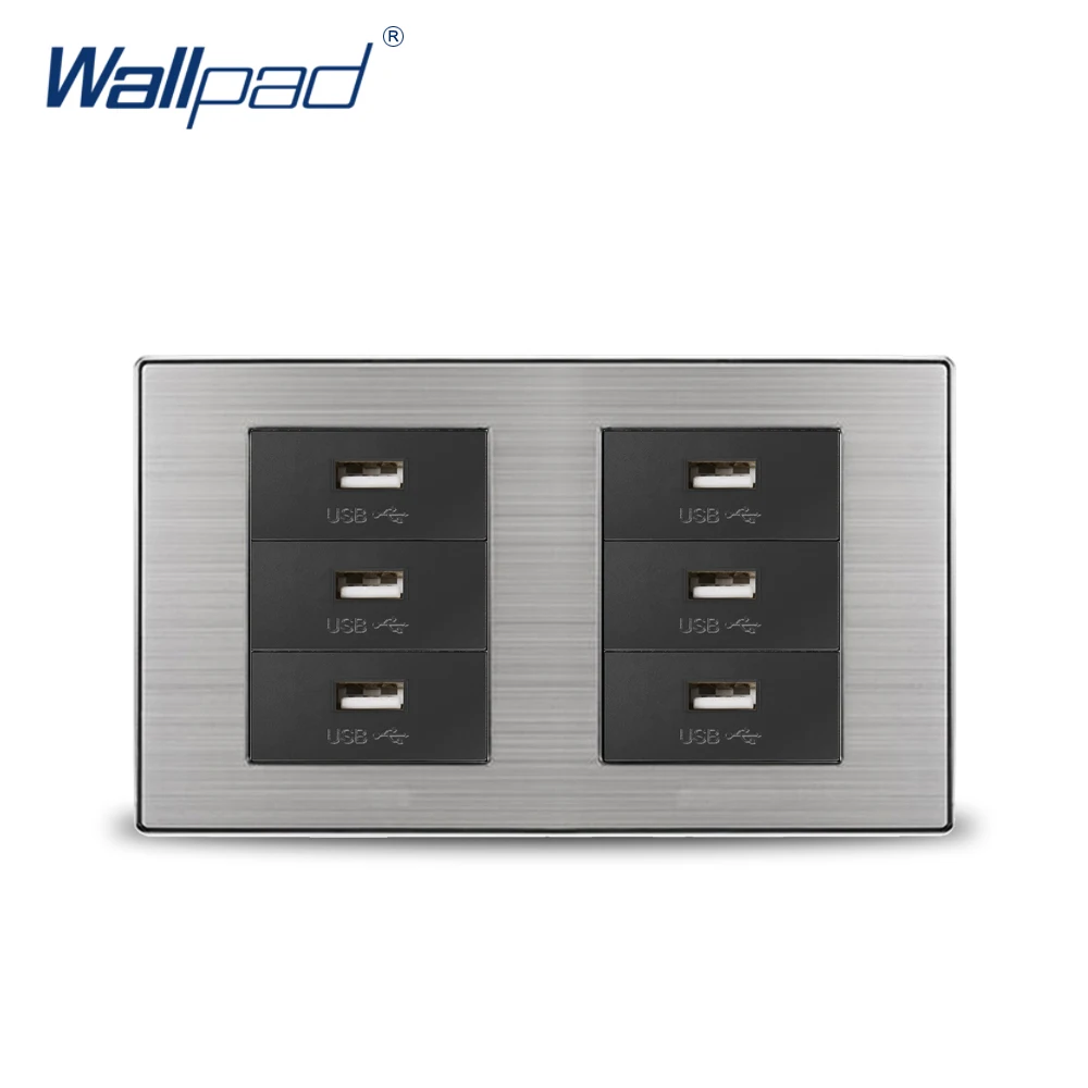 2018 Wallpad 6 USB Charge Port For Mobile font b 5V b font 1000mA Wall Power