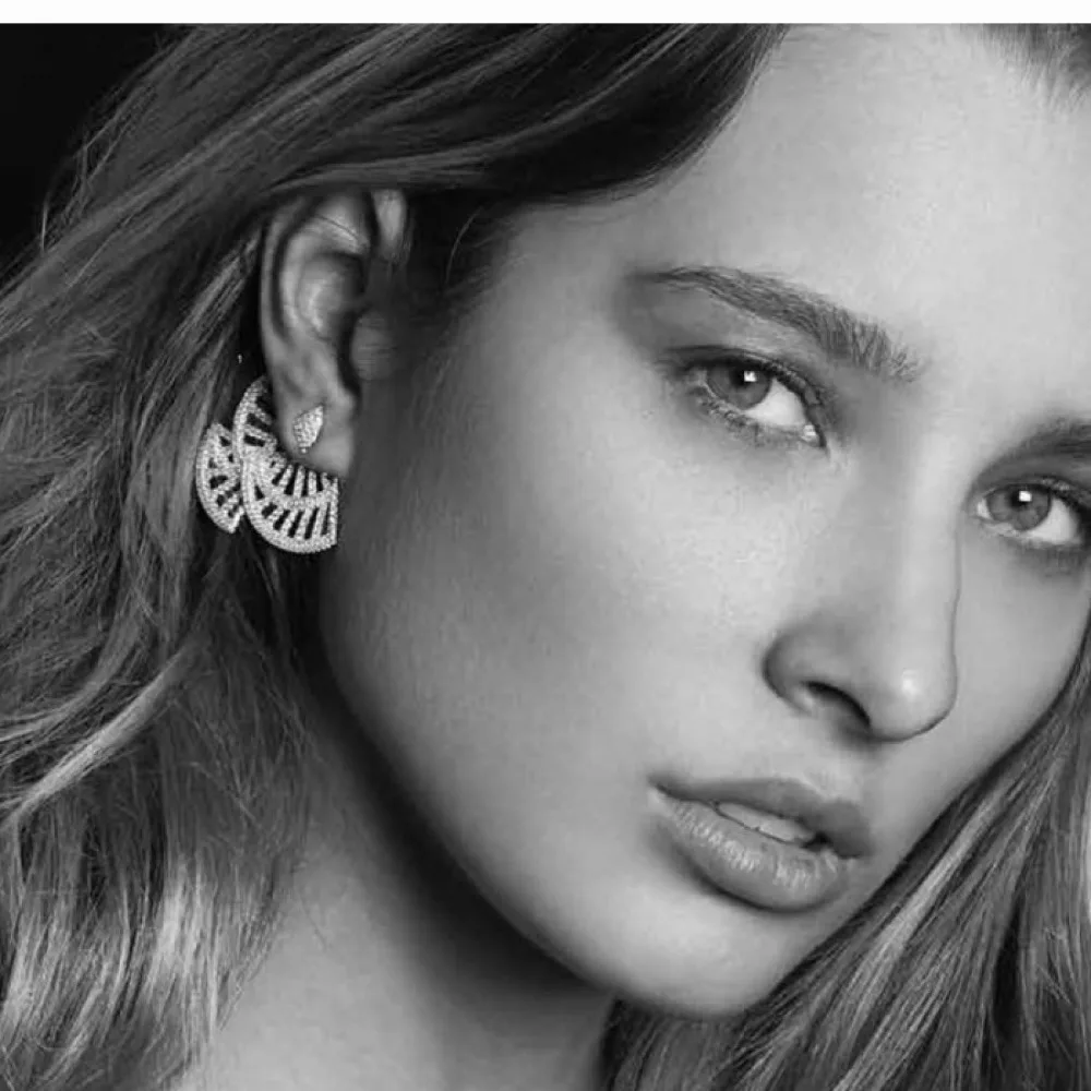 

European and American sector-shaped asymmetric Earrings For Women delicate Earrings Silver Jewelry Special gifts