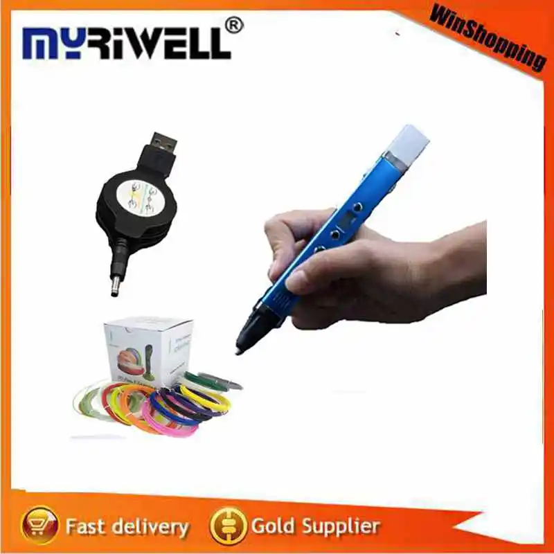

Children Magic Graffiti 3D Pen With 100 Meter 20Color Filaments LED Screen Puzzle Intelligent creativity 3D Pens Gift For Kids