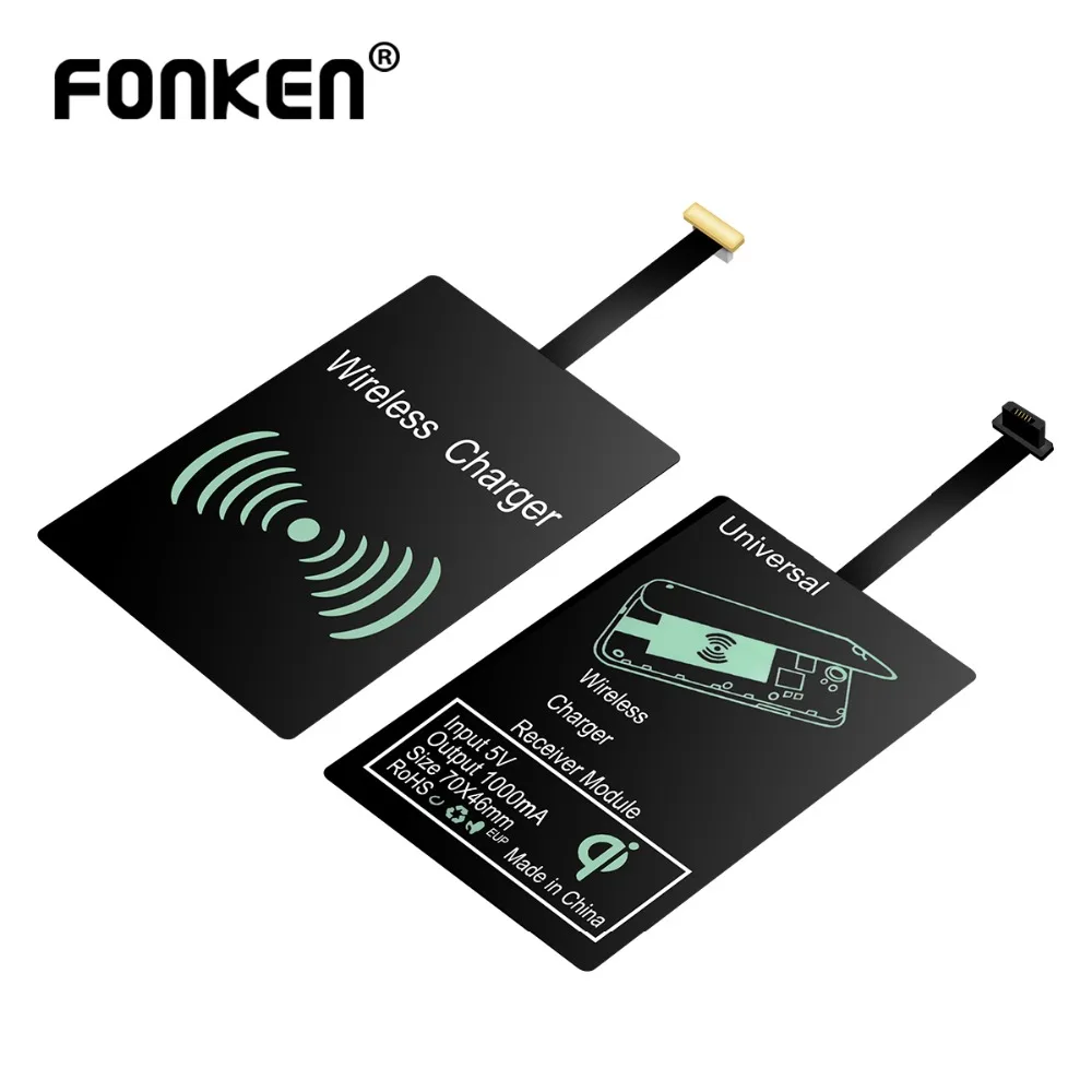 FONKEN USB اللاسلكية شحن استقبال العالمي الروبوت المصغّر USB نوع-C تشى اللاسلكية شاحن تهمة سادة وحدة للهاتف المحمول FONKEN USB اللاسلكية شحن استقبال العالمي الروبوت المصغّر USB نوع-C تشى اللاسلكية شاحن تهمة سادة وحدة للهاتف المحمول