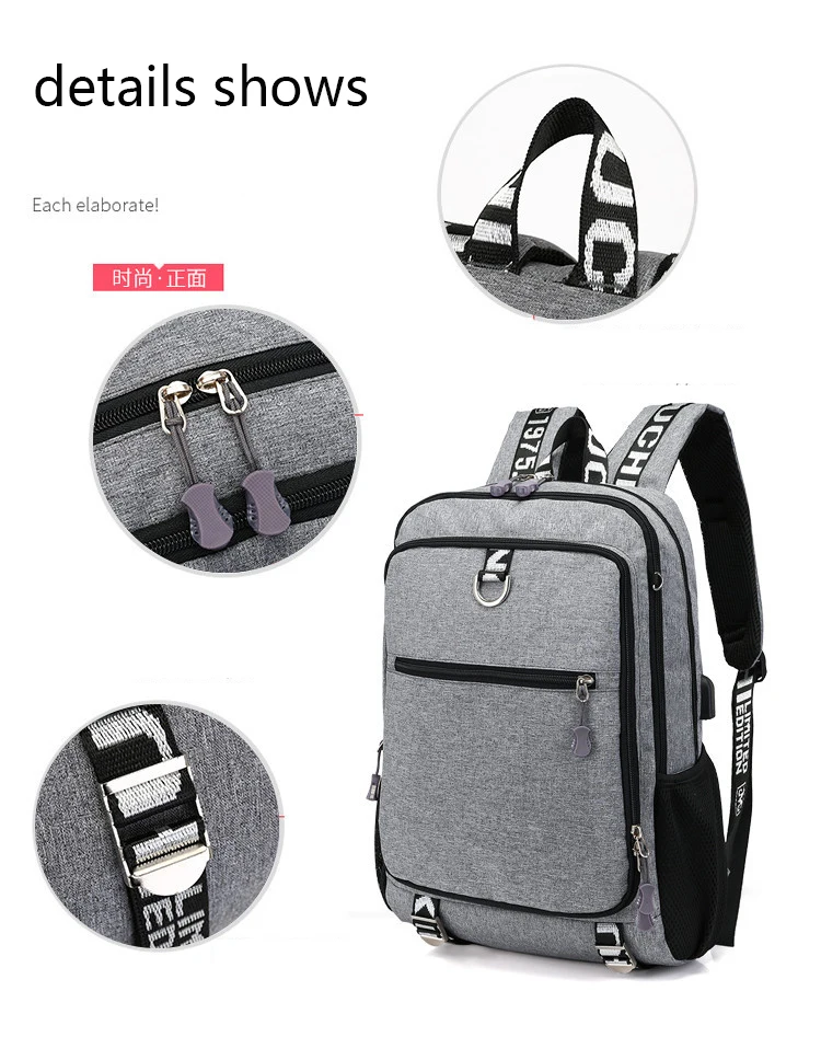 Многофункциональный рюкзак с зарядкой через usb для мужчин, ноутбука, большой емкости, Подростковая школьная сумка, мужской рюкзак для путешествий, Модный повседневный рюкзак
