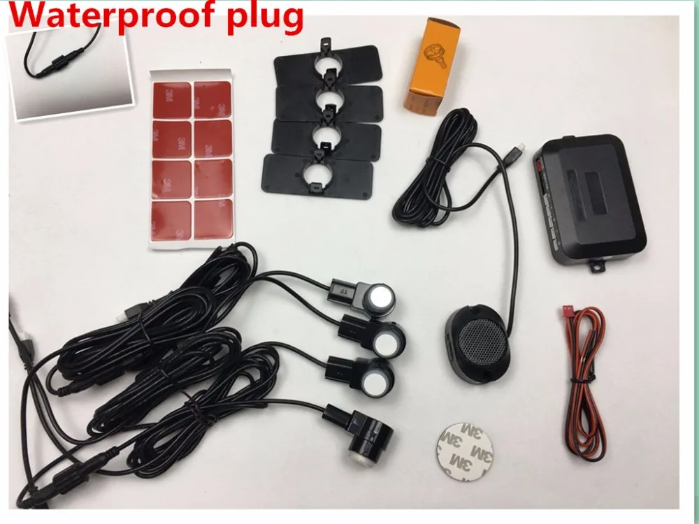 

flat sensor parking monitor Reversing 16mm car Radar buzzer alarm w switch/ sensor with waterproof connector detector system