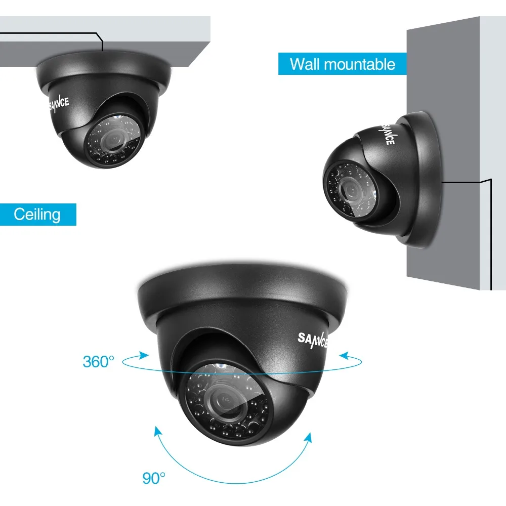 SANNCE 4CH 720P камера безопасности системы HDMI 5в1 DVR с 2 шт TVI Открытый всепогодный CCTV