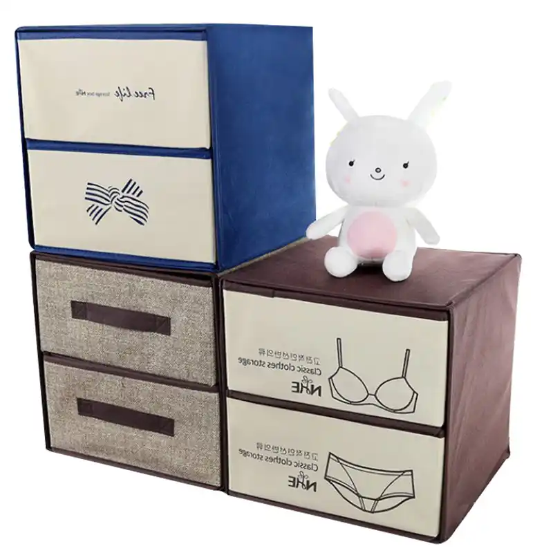 Home Decor Storage Box Canvas Bedroom Underwear Bra Socks Box Canvas Bedroom Underwear Bra Socks