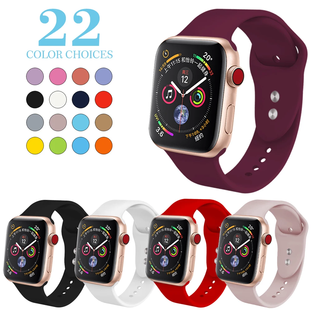 

ProBefit soft Silicone Sports Band for Apple Watch 4 3 2 1 38MM 42MM Bands Rubber Watchband Strap for Iwatch series 4 40mm 44mm