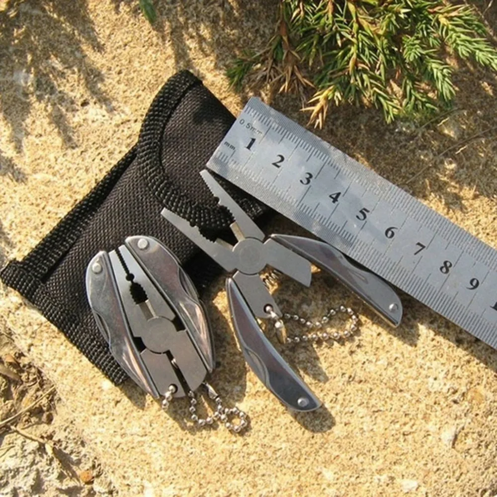 

Portable Multifunction Stainless Steel Foldaway Knife Keychain Screwdriver,Folding Plier,Camping Survival EDC Tools Travel Kits