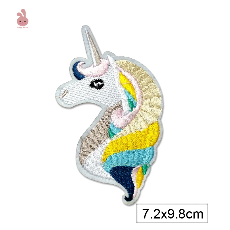10pcs/lot Cartoon horse Patch Iron On Embroidered color horse Patches