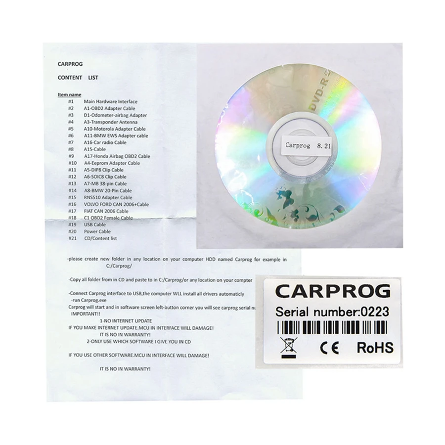 CARPROG V10.93 Carprog V8.21 автомобильный прог ECU чип тюнинговый инструмент для ремонта автомобиля Carprog 10,93 со всеми адаптерами 21 предмет