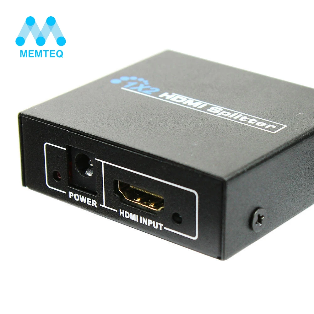 

MEMTEQ EU/US plug HDMI 1x2 2 Port HDMI to HDMI Audio Video 1.4V 1080p Splitter Adapter for HD TV PS3 3D Black Free Shipping