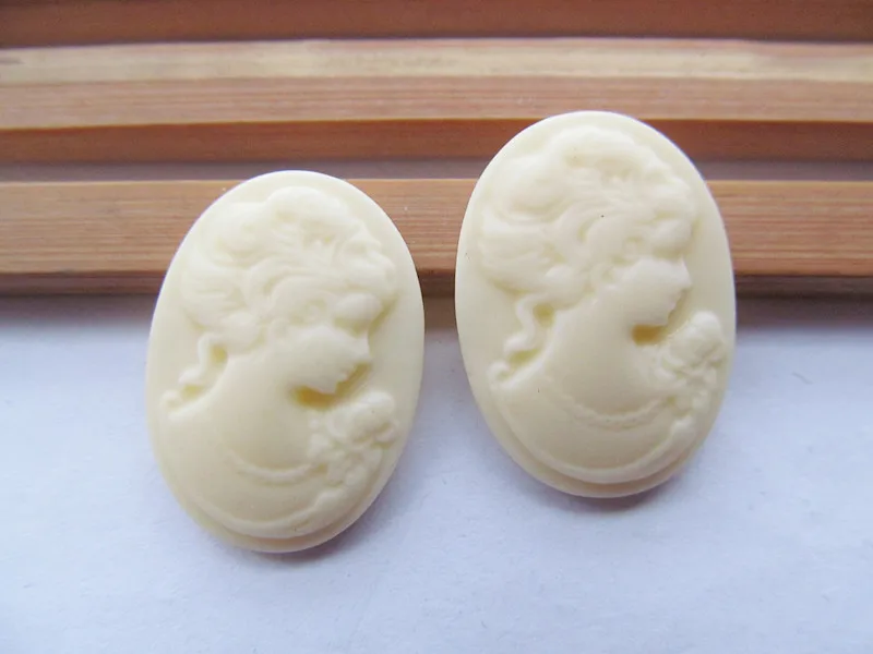 

20pcs 18mmx25mm Cream Oval Flatback Resin Beauty Head Lady Cameo Charm Finding,Phone Decoration Kit,DIY Accessory Jewellry