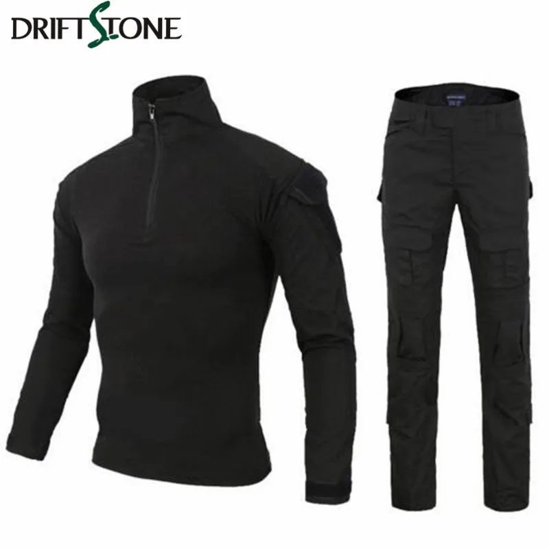 

Tactical Military Uniform Clothing, Camouflage Paintball Cargo Pants With Knee Pads, Hunting Combat US Army Trousers Shirt Suit