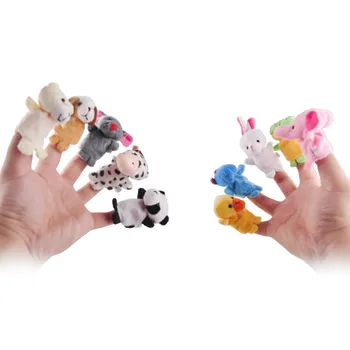 

Puppets 10 pcs Finger animal Set Cartoon Mini Plush Baby Boys Girls Finger Learning Story Hand Puppet Cloth Dolls Toys Children