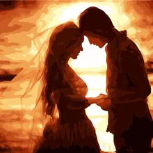 Безрамное изображение newlyweds живопись по номерам Современная Настенная живопись ручная роспись маслом на холсте для украшения дома