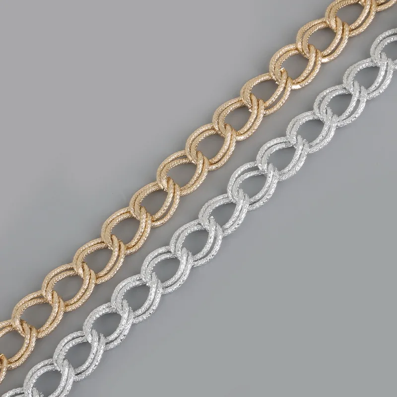 

NiceBeads Aluminum Chain 1M Fashion Twist Chainn Plated Silver/Light Gold For Necklace Bracelet DIY Jewelry Findings