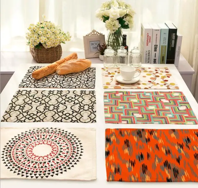 Printed Linen Placemat Place mat Table Mat hot colorful pattern