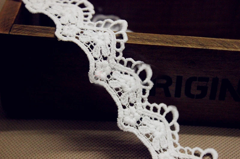 

10 yard 3cm 1.18" wide ivory cotton tapes lace trim ribbon 1012807 QL4K956