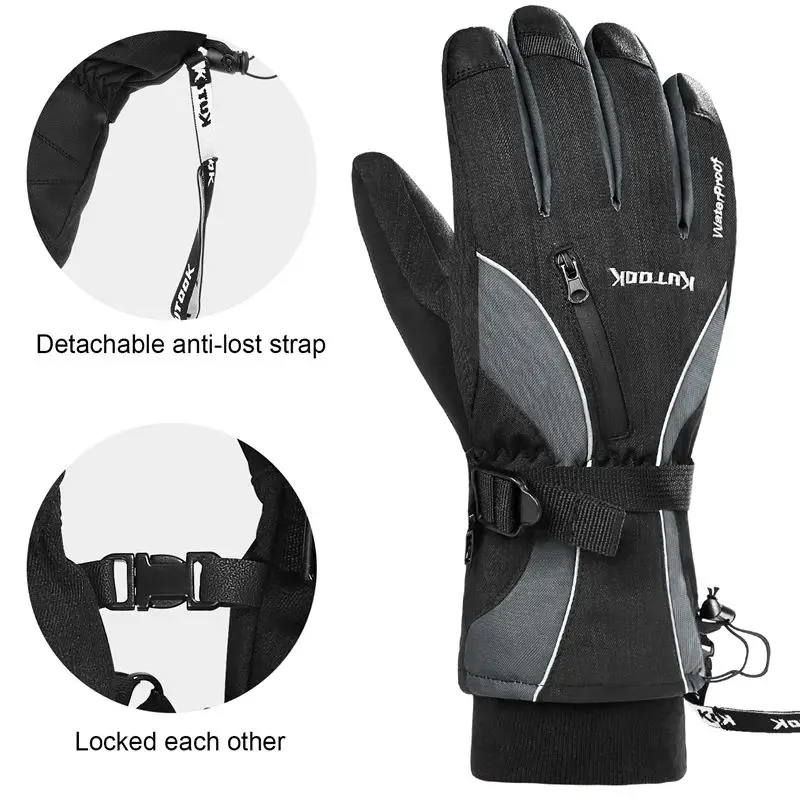 KUTOOOK-30 градусов зимние велосипедные перчатки для велоспорта, термальные водонепроницаемые ветрозащитные перчатки для горного велосипеда для катания на лыжах, пеших прогулок, мотоциклов