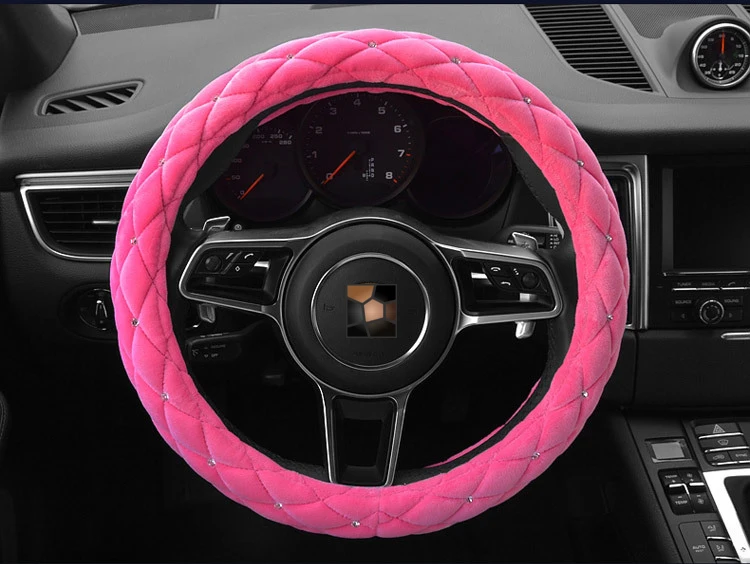 1 Piece Hot Car Styling Autumn Winter Studded Rhinestone plush Car steering wheel car-covers 38cm Diamond Steering Covers Cases 1 Piece Hot Car Styling Autumn Winter Studded Rhinestone plush Car steering wheel car-covers 38cm Diamond Steering Covers Cases