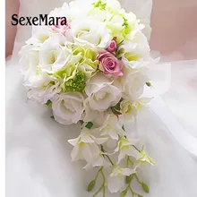 Белый бук де нойва Свадебные букеты в форме капли невесты, держащей цветок водопад ручной цветок свадьба