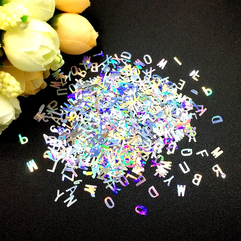 

Ultrathin 5mm Letter Shape Loose Sequins Nail Glitter Paillette Laser Eo-Friendly PET Sequin DIY Nails Art Manicure Material 10g
