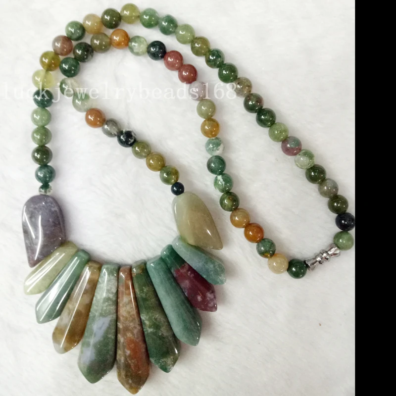 

Free Shipping Fashion Jewelry Beautiful Multicolor Carnelian Art Necklace 17.5" FG6755