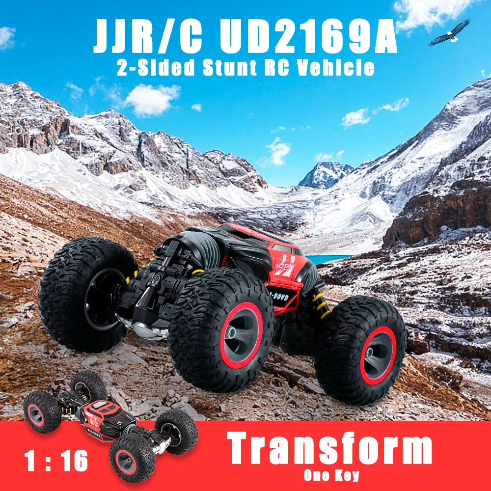 

JJR/C RC Car UD2169A 8km/h 2.4G 1:16 4WD Double Sided Stunt One Key Transform Vehicle Monster Rock Crawler Off-road RTR Car