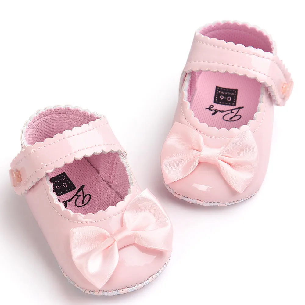 Baby Girl Bowknot Leater Shoes leather summer baby boys shoes Sneaker Anti-slip Soft Sole Toddler#3S