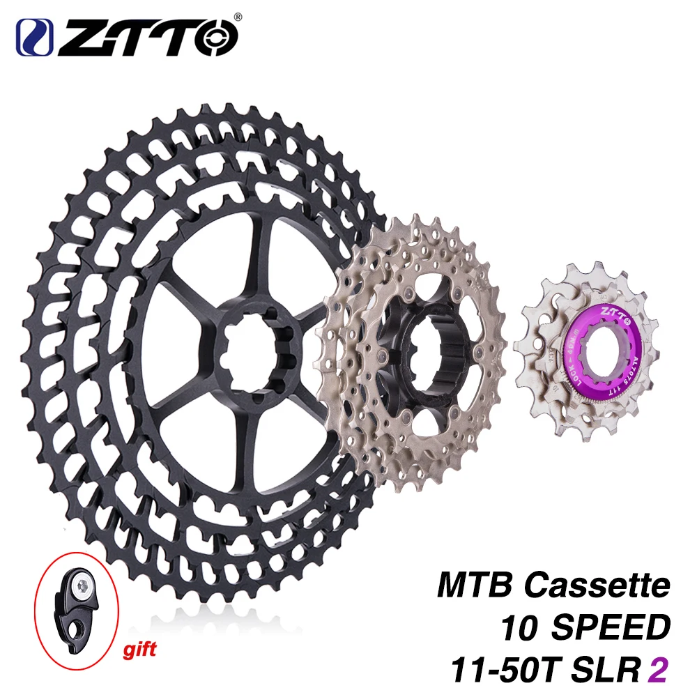 

ZTTO MTB 10 Speed 11-50T SLR2 UltraLight Cassette 10s 50T Freewheel CNC 454% Ratio Mountain Bike Bicycle Parts for m6000