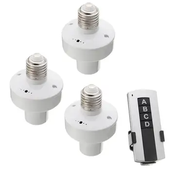 

110V-240V/500W 3 Way E27 Screw Lamp Base Wireless Remote Control Light Lamp Bulb Lamp Holder Socket