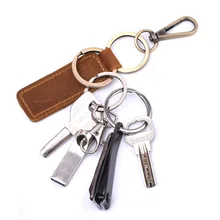 Ретро винтажный брелок из натуральной кожи для ключей, кошелек для ключей для женщин, брелок для ключей, держатель для автомобильных ключей, ключница, Органайзер
