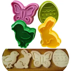 4 шт./компл. милые формы для торта бабочка кролик мультфильм формы для работы с сахарной мастикой Cookie Cutter декорирование выпечки инструменты