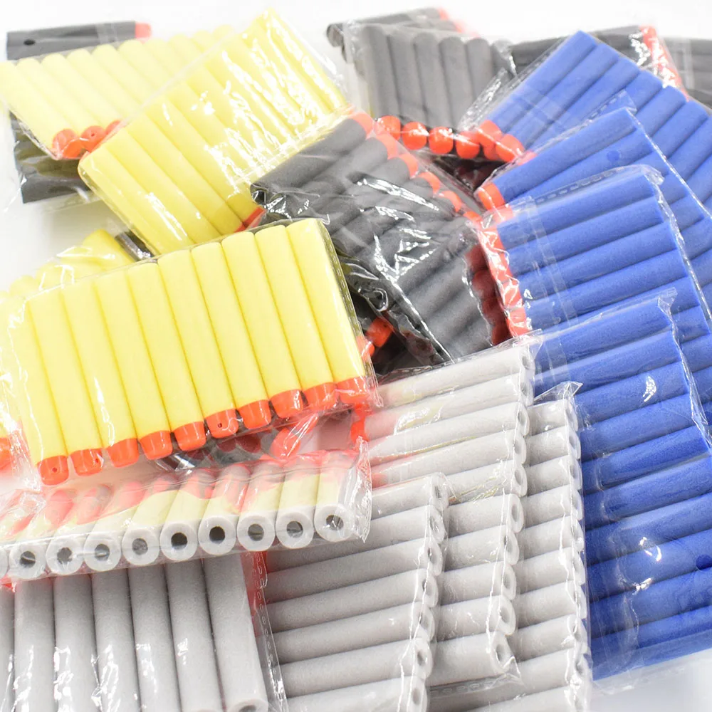 100PcsLot Soft Hollow Hole Head Foam Refill Darts Whistle Sucker Head Bullet Fit for Nerf Gun Soft Bullet Gun (2)
